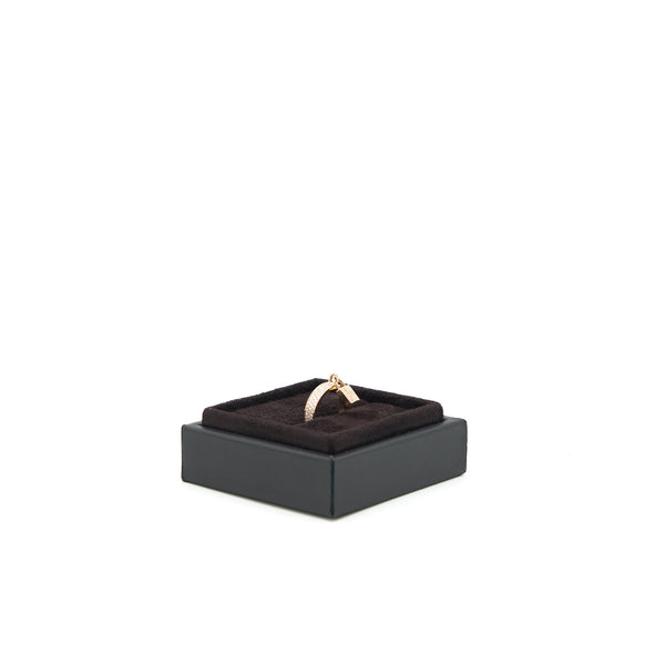 Hermes Size 52 Bague Kelly Clochette MM Ring , Rose Gold With Diamonds