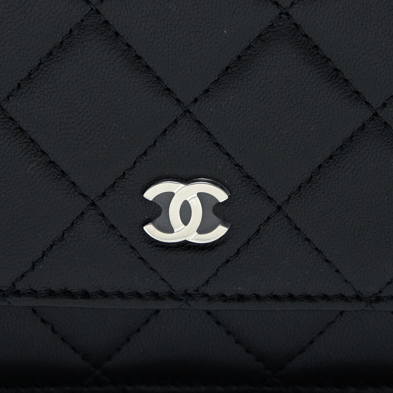 Chanel Classic Wallet on Chain Lambskin Black SHW (Microchip)