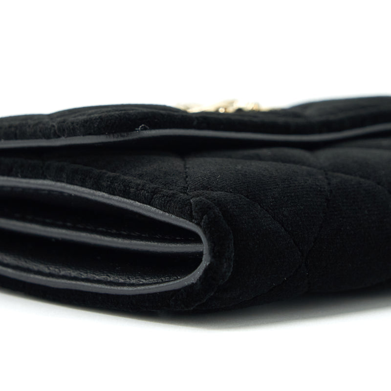 Chanel Small Flap Wallet Velvet Black LGHW