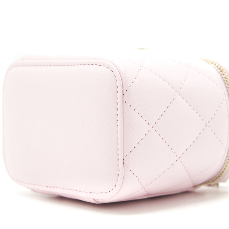 Chanel 22p mini vanity case lambskin pink GHW