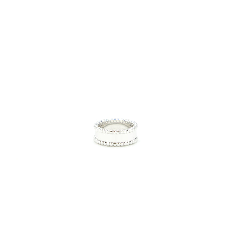 Van Cleef And Arpels Size 52 Perlee Signature Ring White Gold