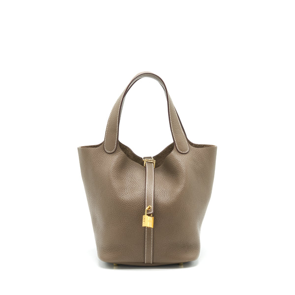 Hermes picotin 22 Lock Bag Etoupe GHW Stamp C