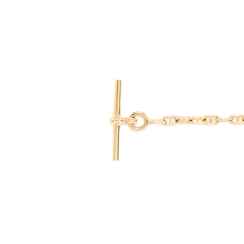 Hermes Size ST New Farandole Bracelet Rose Gold With Diamonds And Toggle Closure
