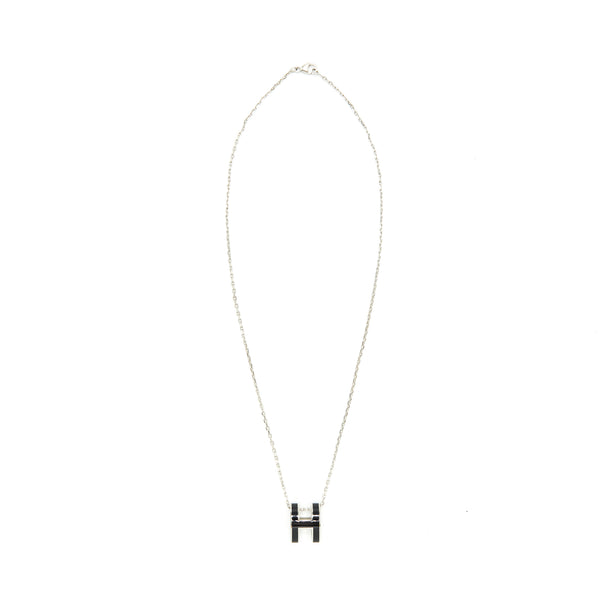 Hermes Pop H Pendant Black SHW