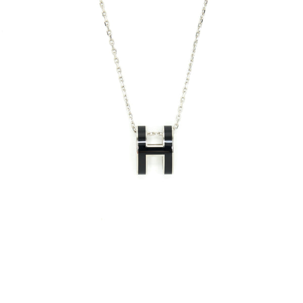 Hermes Pop H Pendant Black SHW