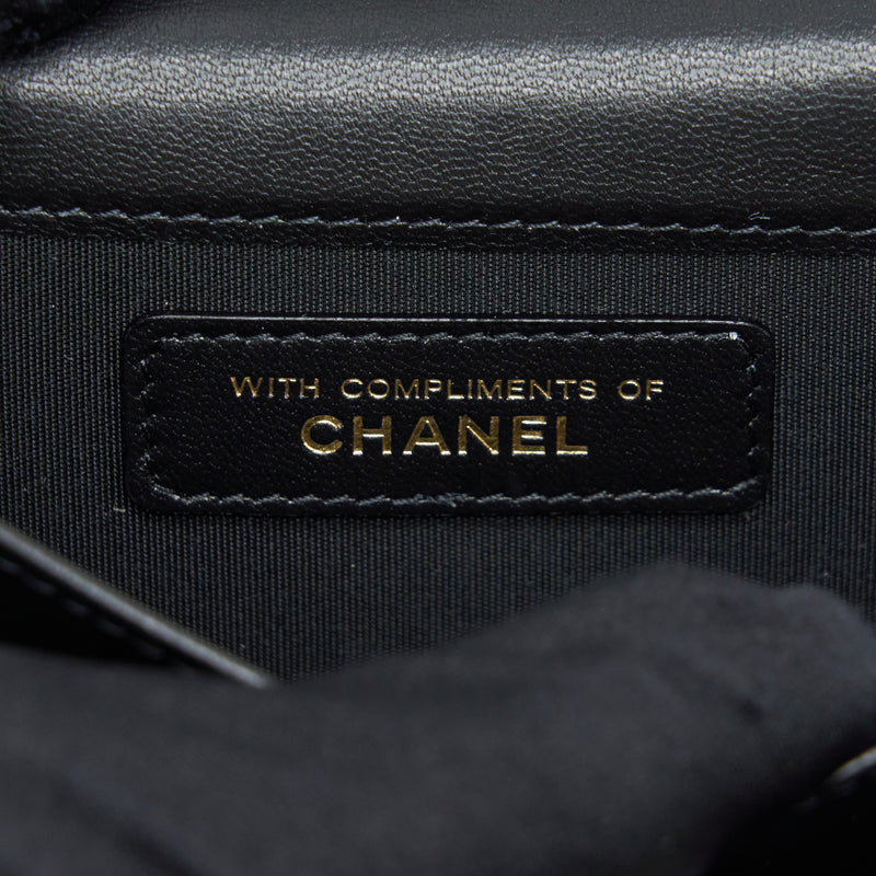 Chanel Small Flap Wallet Velvet Black LGHW