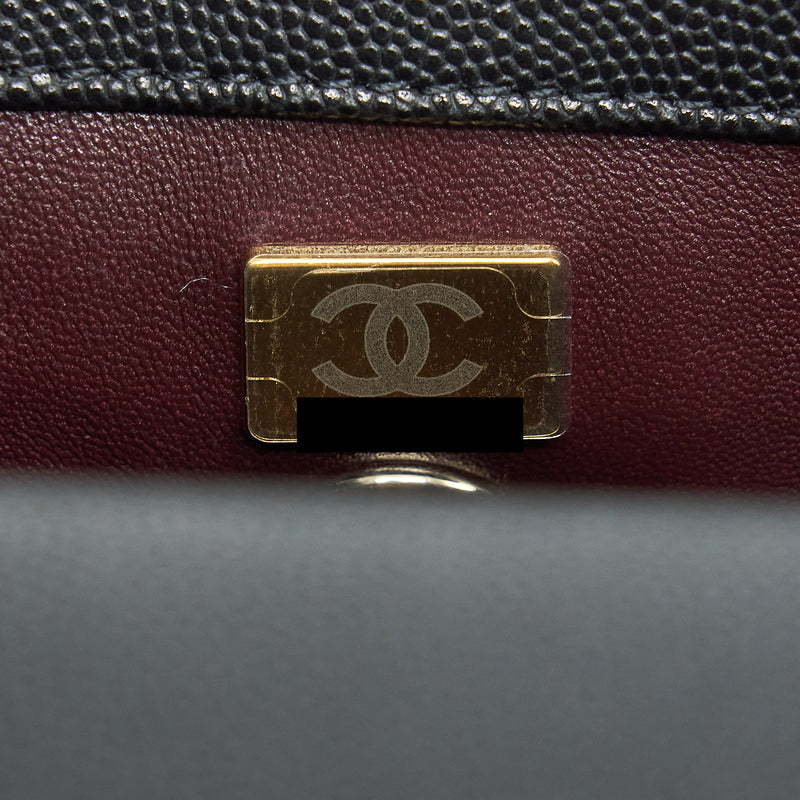 Chanel 22P Small Coco Handle Caviar Black LGHW (Microchip)