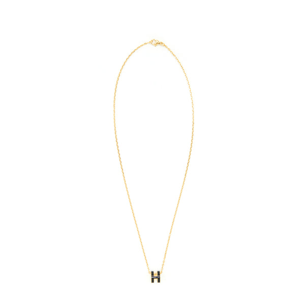 Hermes Mini Pop H Pendant Black GHW