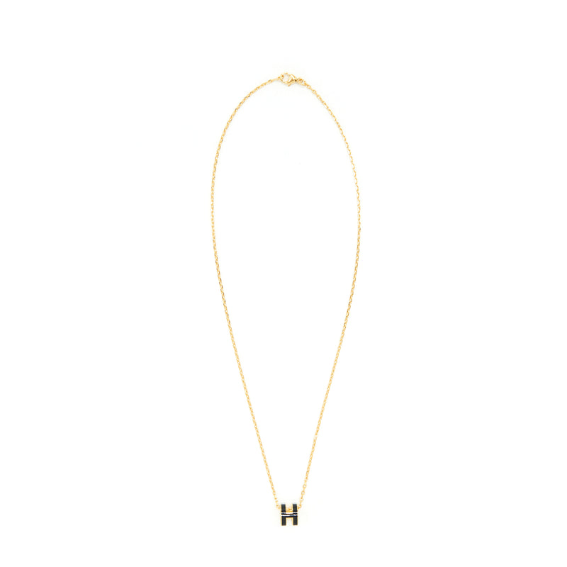 Hermes Mini Pop H Pendant Black GHW