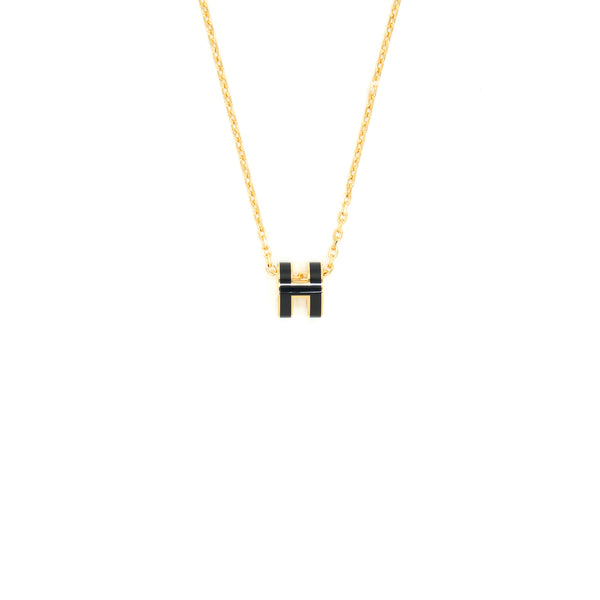 Hermes Mini Pop H Pendant Black GHW