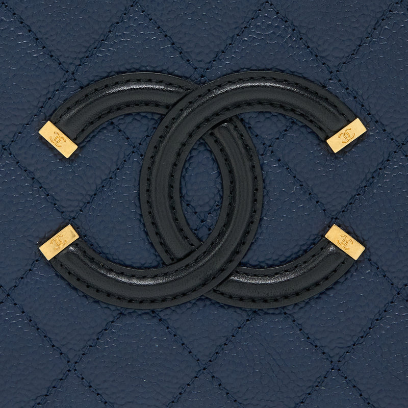 Chanel Medium Filigree Vanity Camera Bag Caviar Blue/Black GHW
