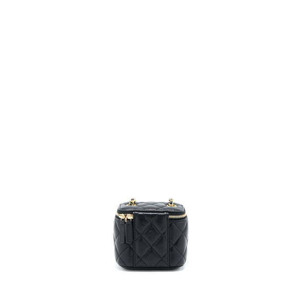 Chanel Pearl Crush Mini Vanity Case Lambskin Black LGHW