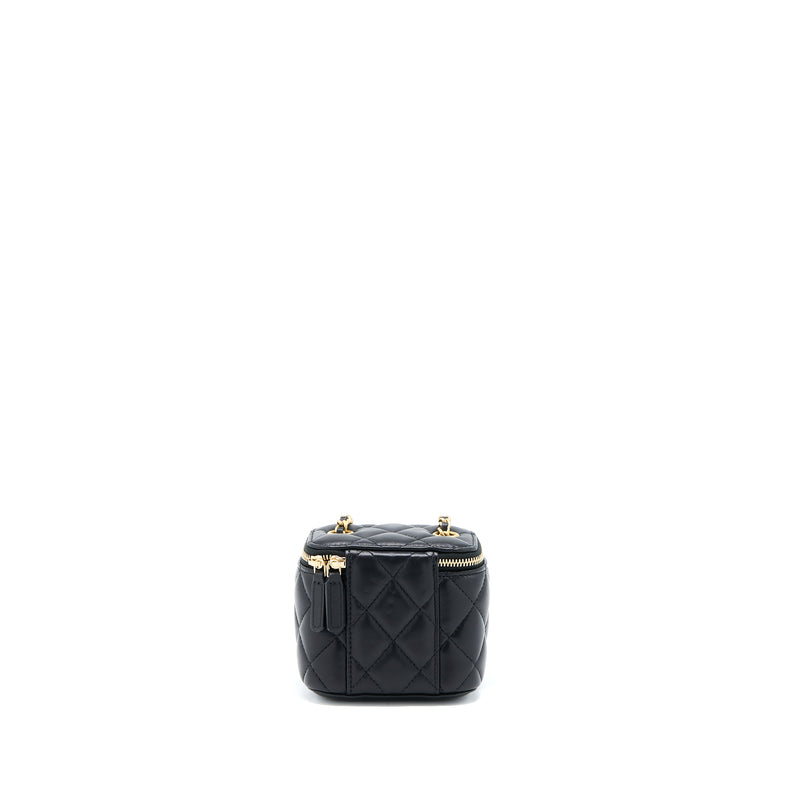 Chanel Pearl Crush Mini Vanity Case Lambskin Black LGHW