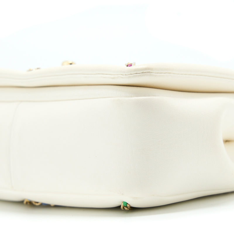 Chanel Small Flap Bag Lambskin White/Multicolor LGHW