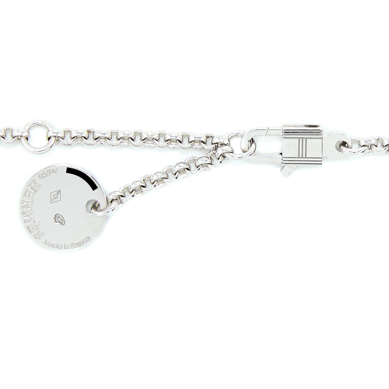Hermes Kelly Clochette Necklace, Small Model White Gold With Diamonds