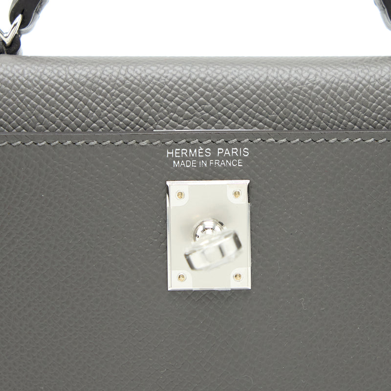 Hermes Mini Kelly II Epsom 0L Gris Meyer SHW Stamp U