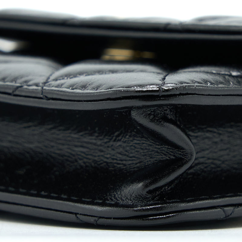 Chanel Mini Flap Bag with Giant Pearl Chain Lambskin Black LGHW