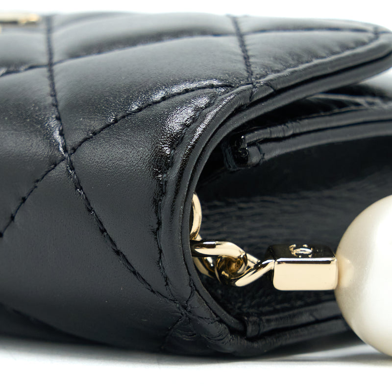 Chanel Fantasy Pearls Wallet on Chain Black Pearl WOC Bag