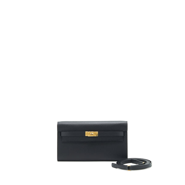 Hermes Kelly to go Black GHW Stamp Z