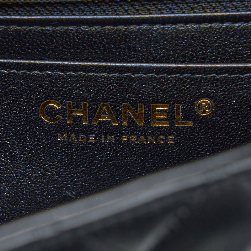 Chanel Classic Mini Rectangular Flap Bag Lambskin Black LGHW (Microchip)