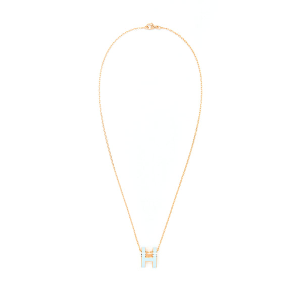 Hermes Pop H Pendant Blue Zephyr RGHW