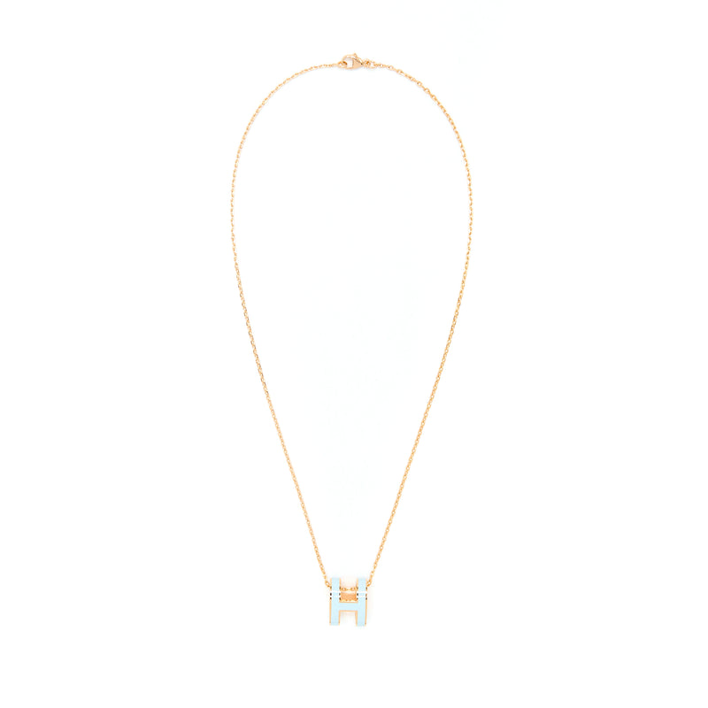 Hermes Pop H Pendant Blue Zephyr RGHW