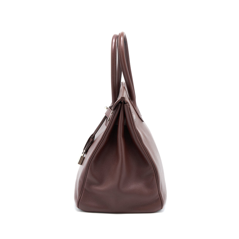 Hermes Birkin 35 Evergrain Bordeaux SHW Stamp Square K
