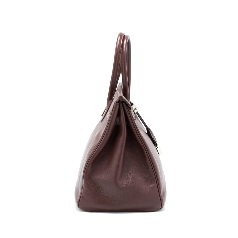 Hermes Birkin 35 Evergrain Bordeaux SHW Stamp Square K