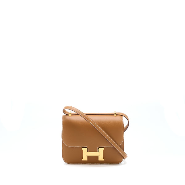 Hermes Mini Constance Epsom Gold GHW Stamp U