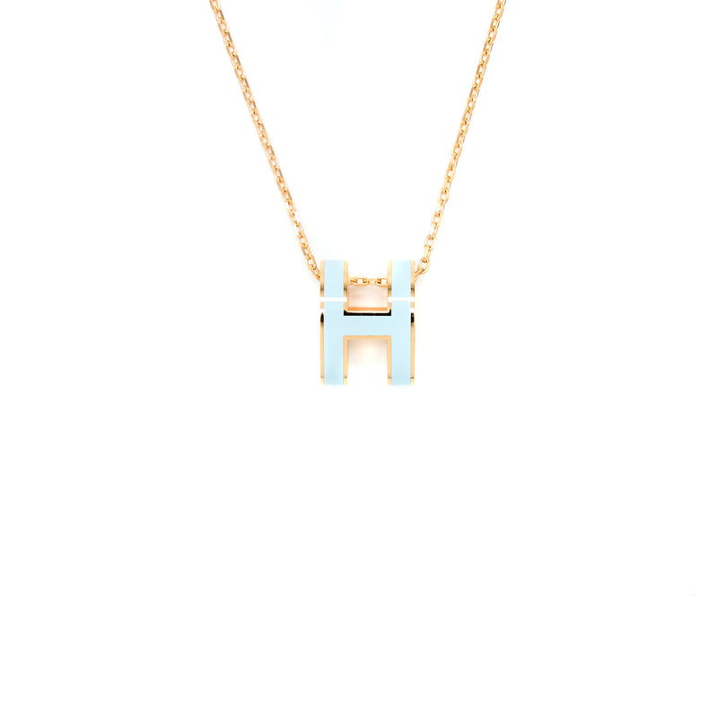 Hermes Pop H Pendant Blue Zephyr RGHW