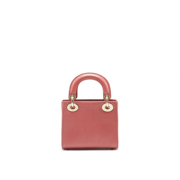 Dior Lizard mini Lady Dior Bag pink GHW