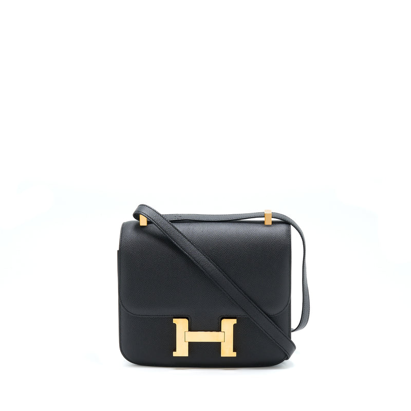 Hermes Constance 24 Epsom Black RGHW Stamp A
