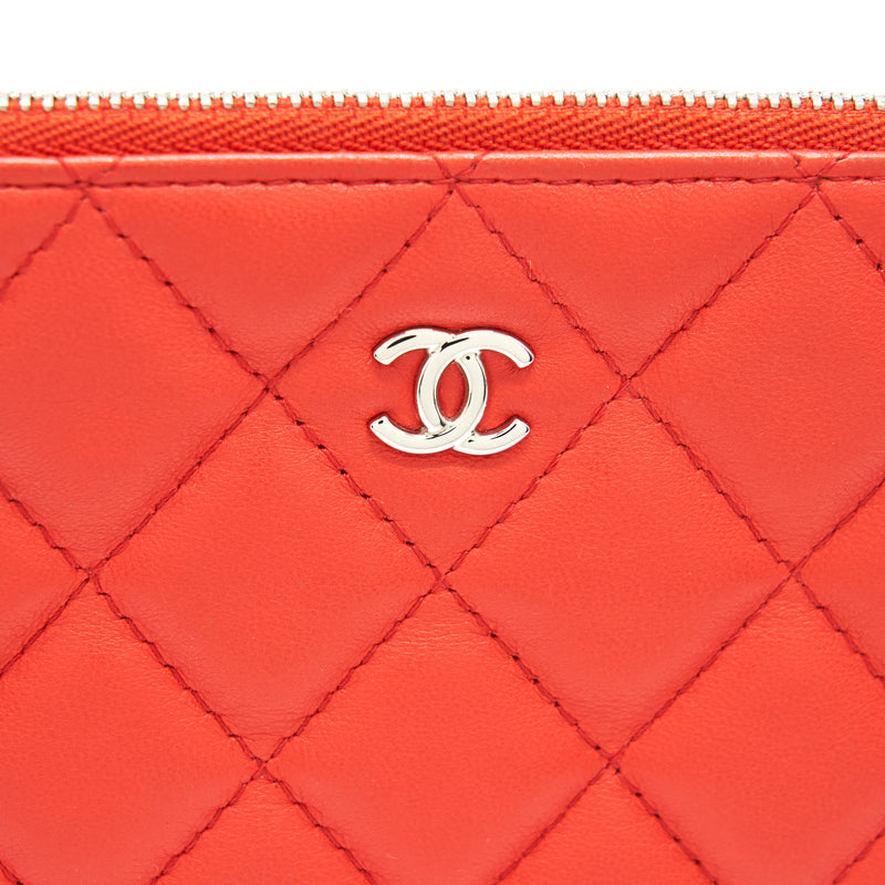 Chanel Small O-Case Pouch Lambskin Red SHW