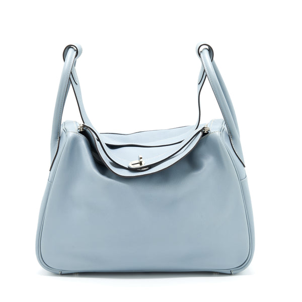Hermes Lindy 34 Evercolor Blue Lin SHW Stamp T