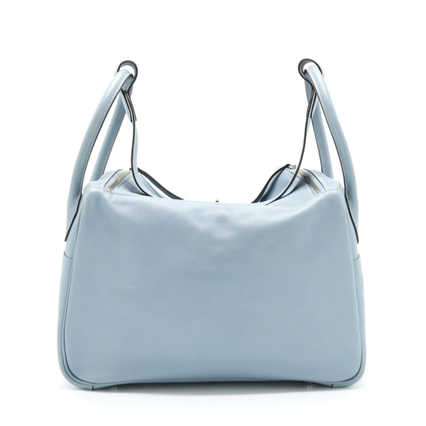 Hermes Lindy 34 Evercolor Blue Lin SHW Stamp T