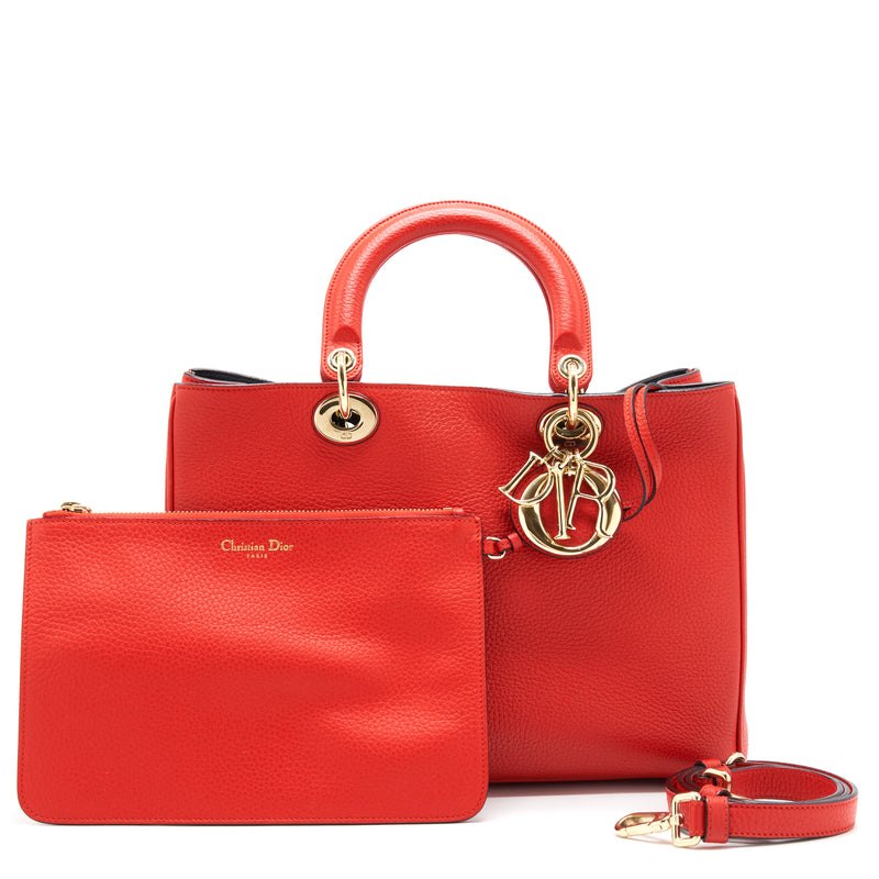 Dior Diorissimo Tote Bag Red LGHW