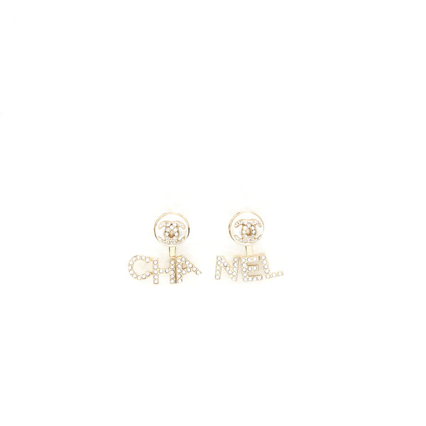 Chanel Pearl/CC Logo/Letter Drop Earrings With Crystal