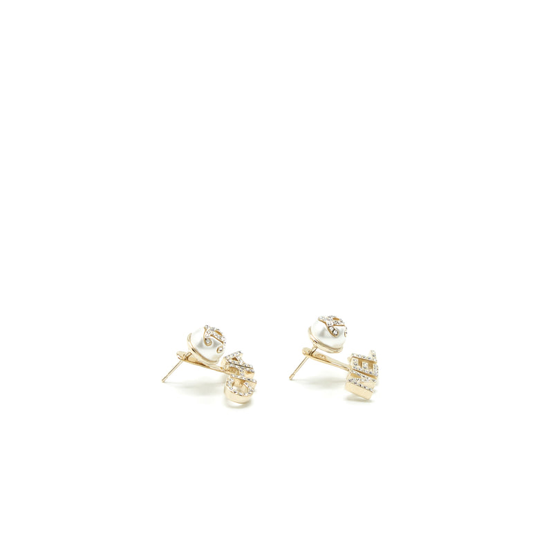 Chanel Pearl/CC Logo/Letter Drop Earrings With Crystal