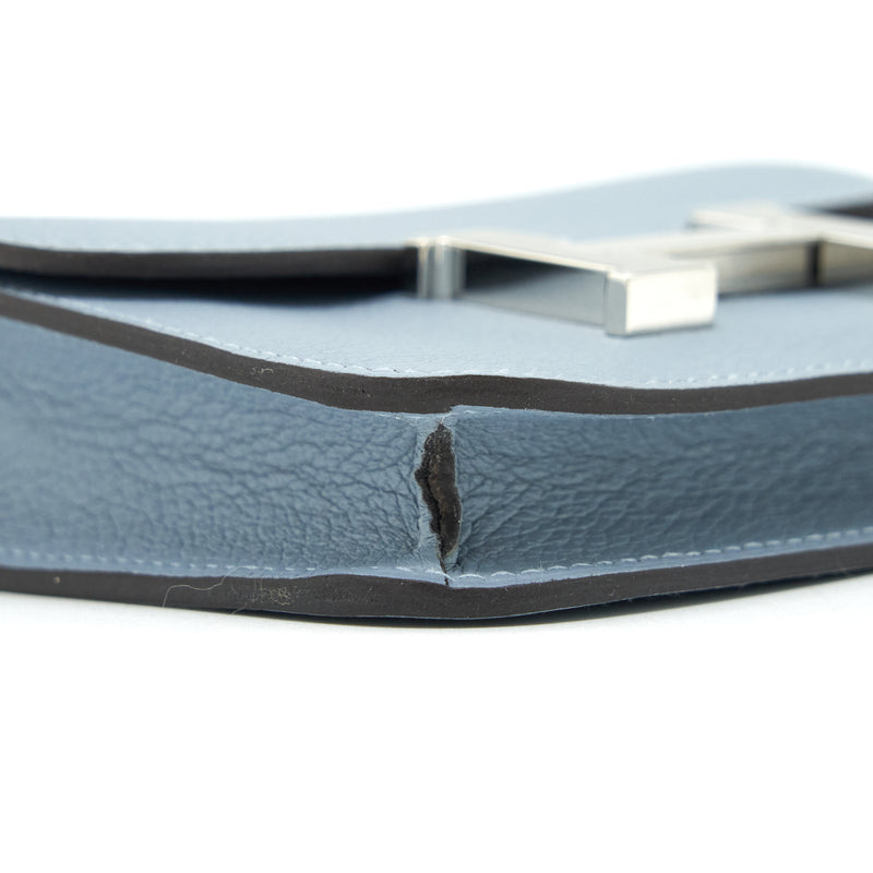 Hermes Constance Slim Evercolor J7 Blue Line SHW Stamp Z
