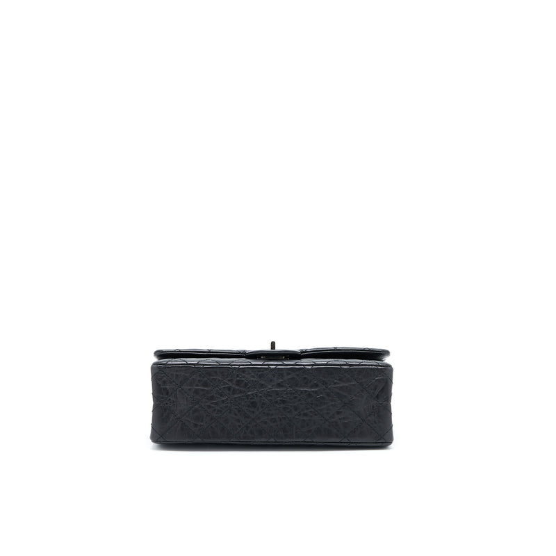 Chanel Small 2.55 255 Double Flap Bag Calfskin Black Ruthenium SHW