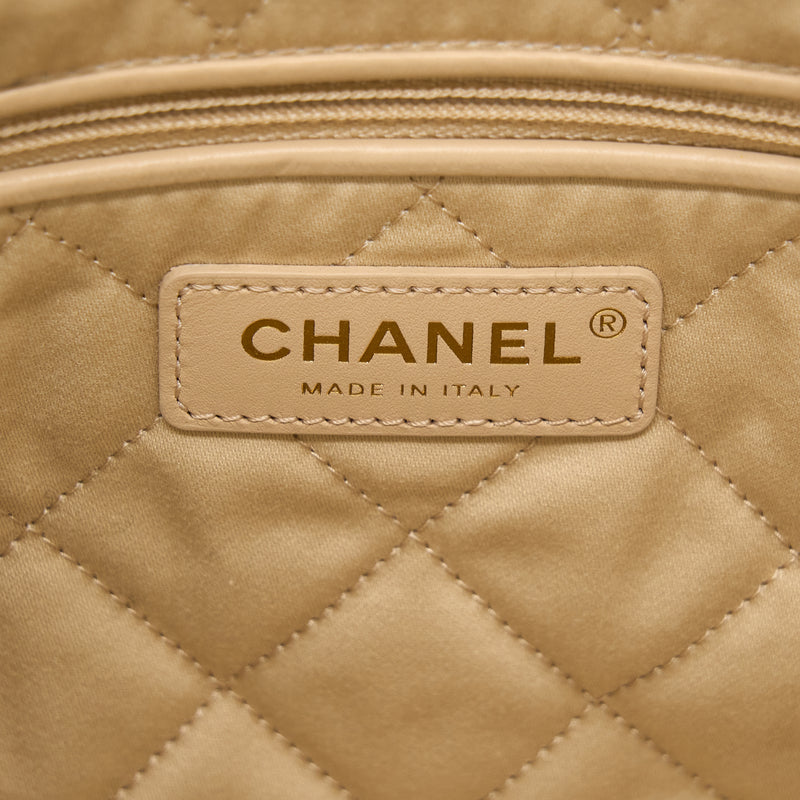 Chanel Small 22 Bag Shiny Calfskin White GHW (Microchip)