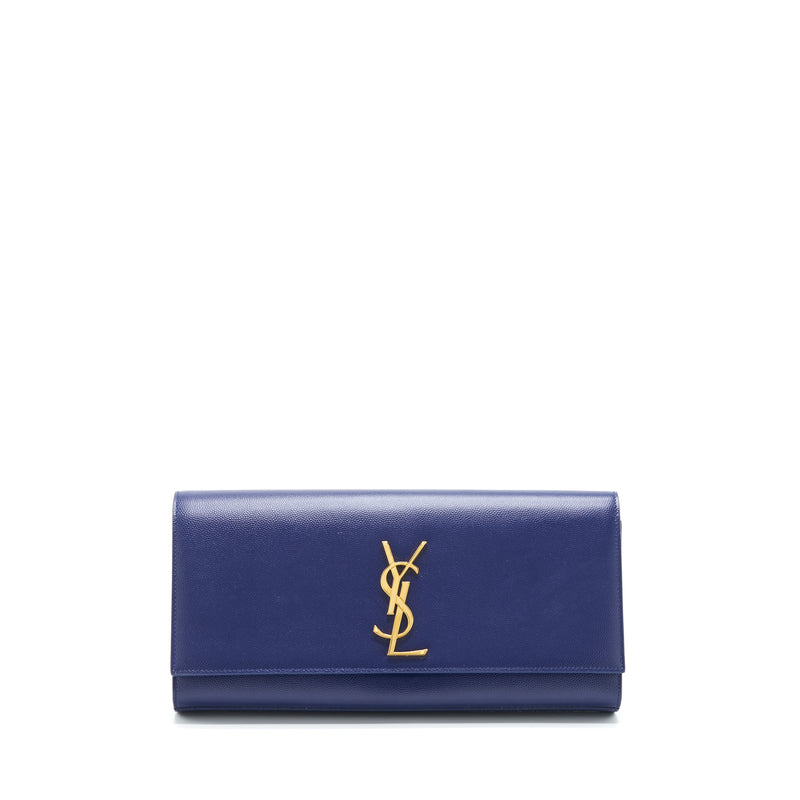 Saint Laurent/ YSL Clutch Caviar Blue GHW