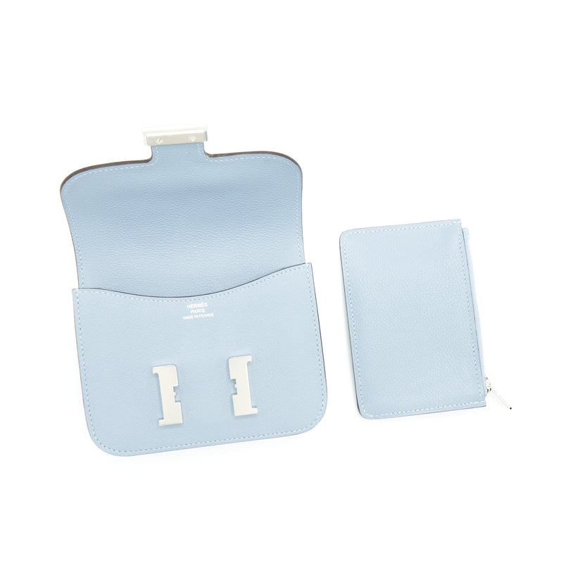 Hermes Constance Slim Evercolor J7 Blue Line SHW Stamp Z