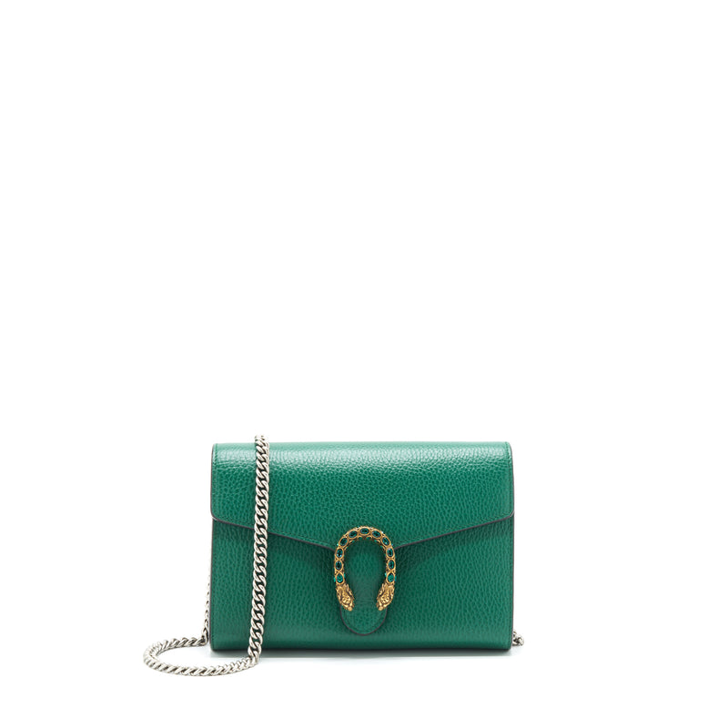 Gucci Dionysus Mini Chain Bag Green With Gold And Silver Hardware