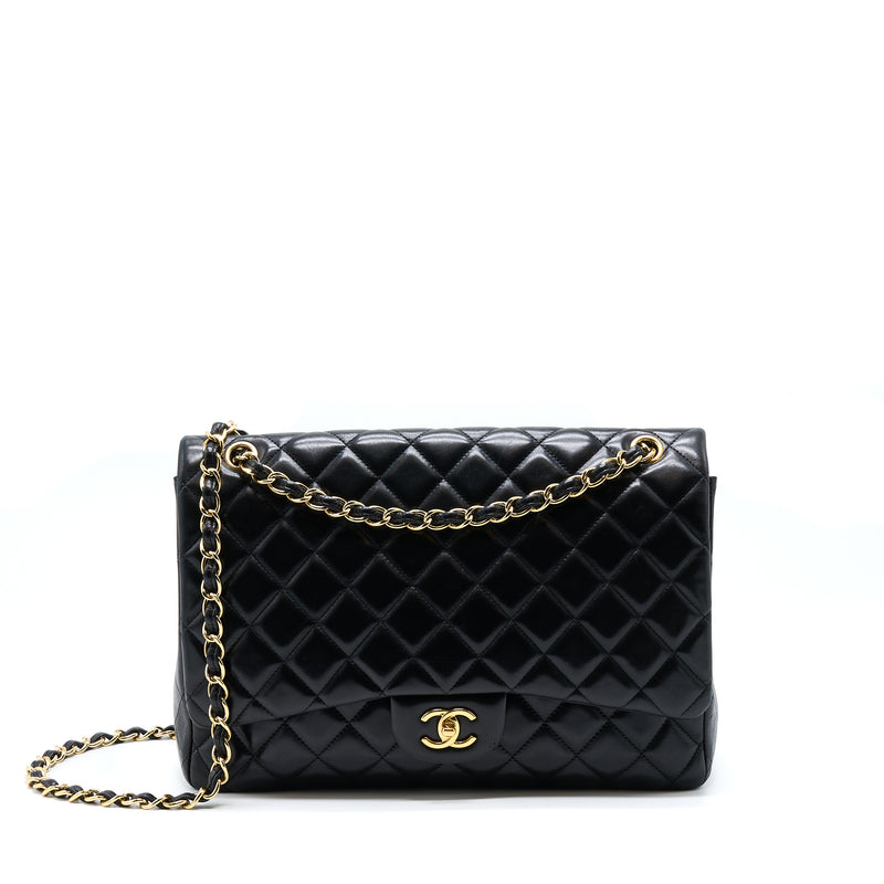 Chanel Maxi Classic Flap Bag Lambskin Black GHW