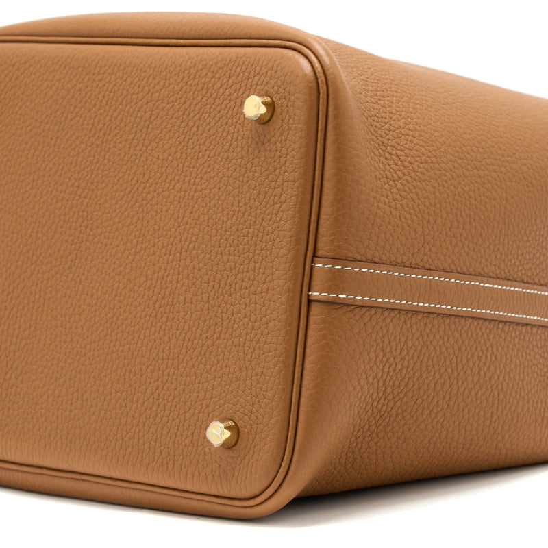 Hermes Picotin 22 Lock Bag Clemence Gold GHW Stamp U