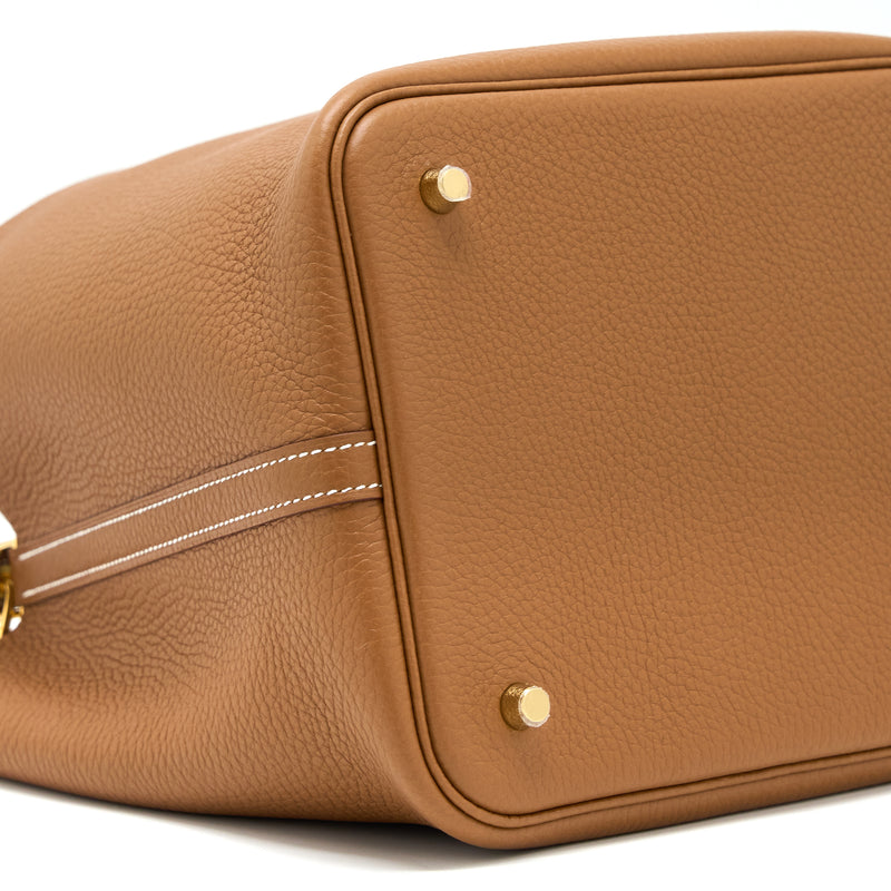 Hermes Picotin 22 Lock Bag Clemence Gold GHW Stamp U