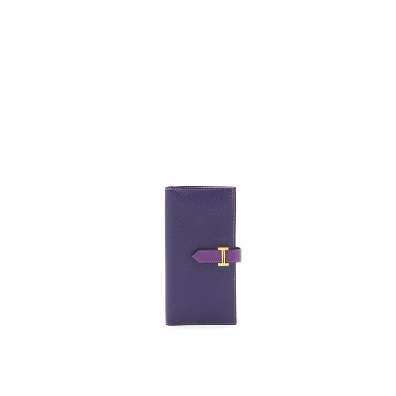 HERMES BEARN LONG WALLET PURPLE GHW