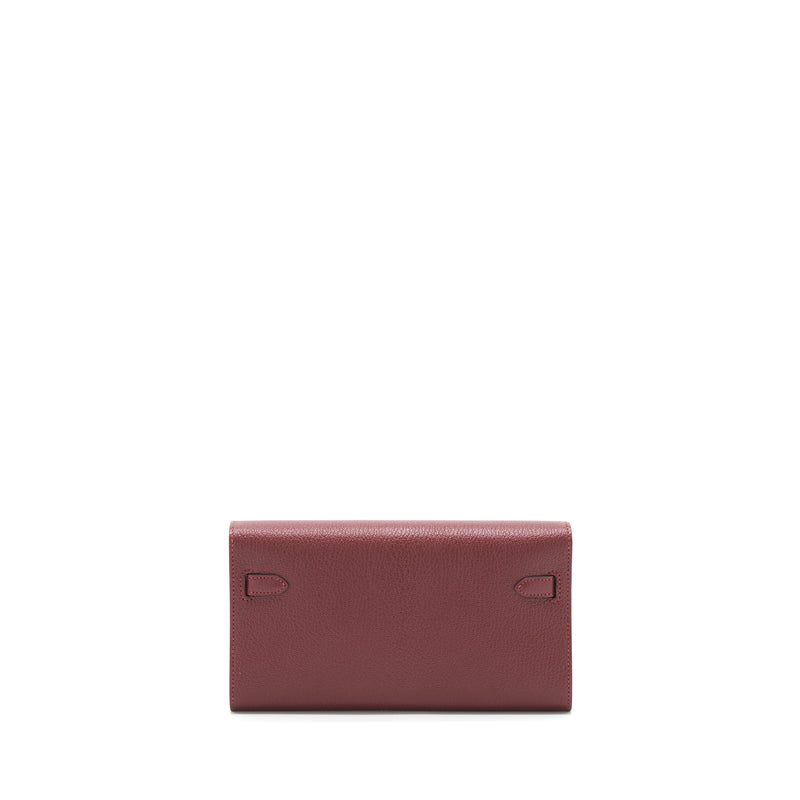 Hermes Kelly To Go Chevron Mysore 55 Rouge H GHW Stamp Z