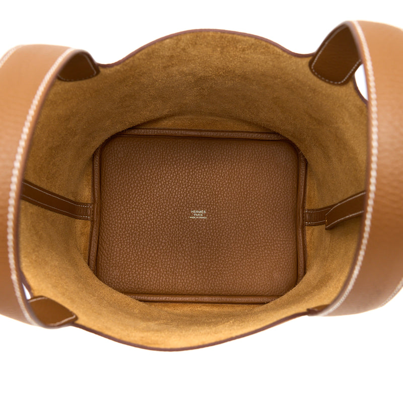 Hermes Picotin 22 Lock Bag Clemence Gold GHW Stamp U